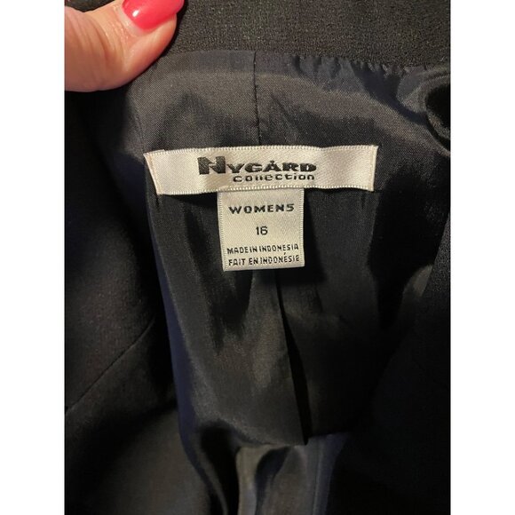 Nygard Black Two Button Long Blazer Jacket Sz 16 - Picture 5 of 10